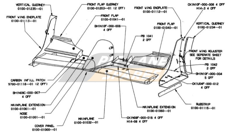 NOSE & WING ASSEMBLY Diagram